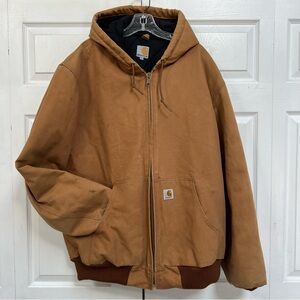 Carhartt Men's Brown Hooded Jacket Size XL/T